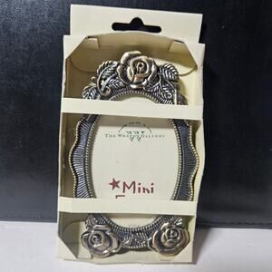 The Weston Gallery Mini Oval Rose Picture Frame - Antiqued Brass Tone NIB